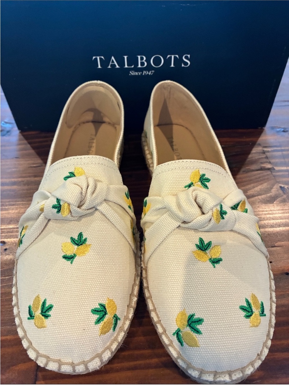 Talbots Summer Lemons Espadrille Slip-Ons